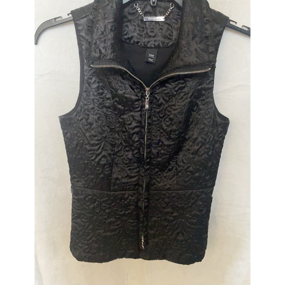 White House Black Market Belted Vest Black,‎ Size XXS